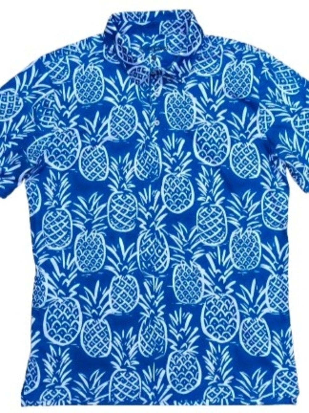 Chubbies Polo Shirt Men's Blue Pineapple Print Casual Golf Preppy